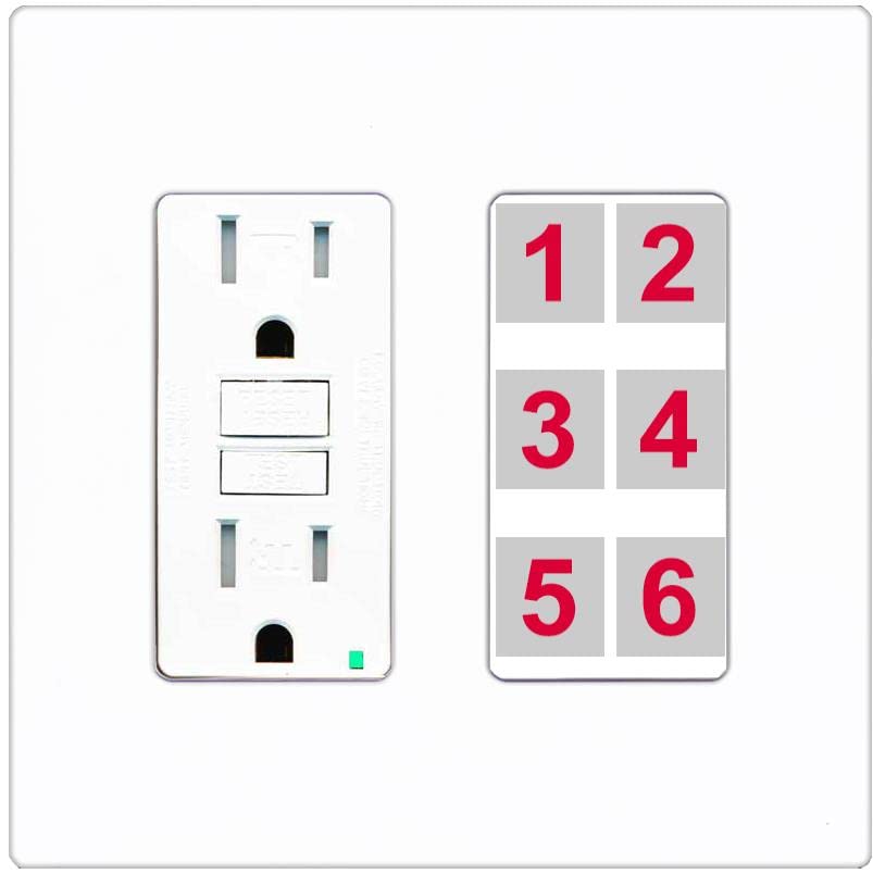 RiteAV 6 Port Custom Wall Plate - GFCI [Screwless White]