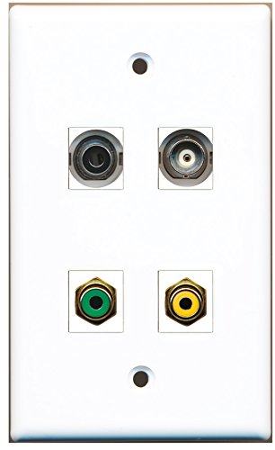 RiteAV - 1 Port RCA Yellow 1 Port RCA Green 1 Port 3.5mm 1 Port BNC Wall Plate