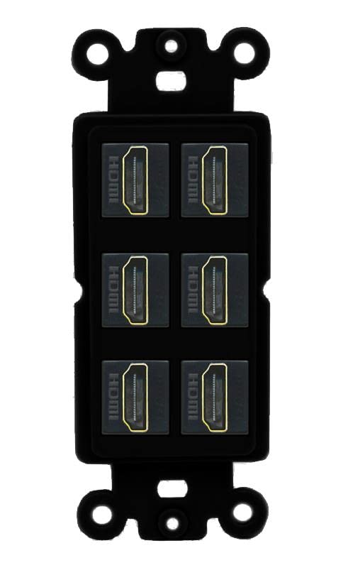 RiteAV HDMI Wall Plate 6 Port - Rocker [Black/Black]