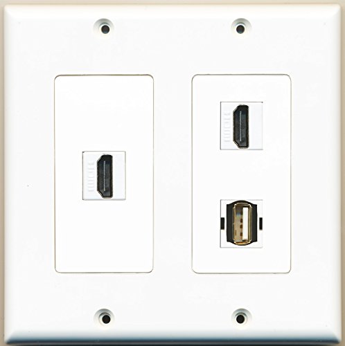 RiteAV - 2 Port HDMI 1 Port USB A-A - 2 Gang Wall Plate