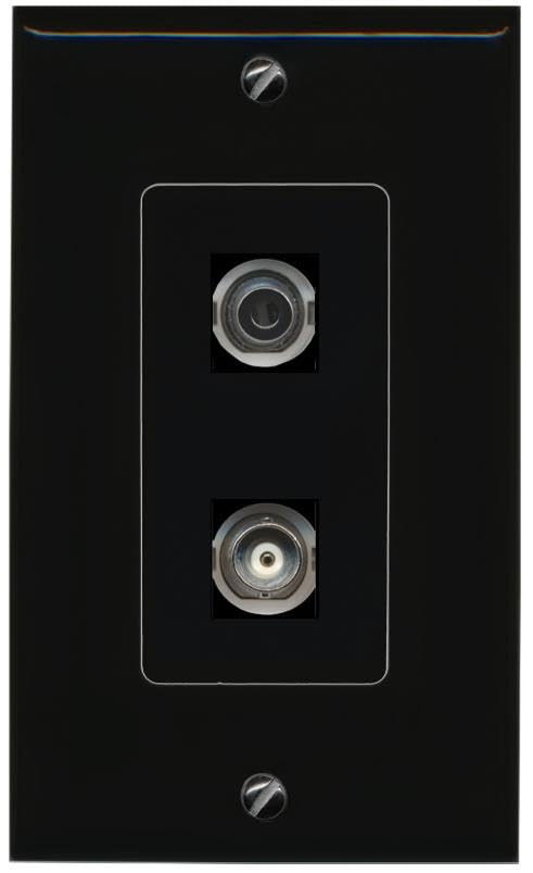 RiteAV 3.5mm BNC Wall Plate Decorative [Black]