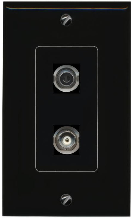 RiteAV 3.5mm BNC Wall Plate Decorative [Black]