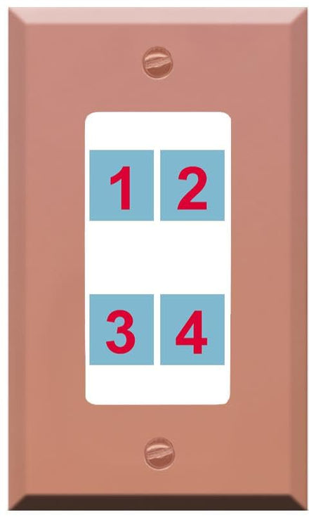 RiteAV Custom Wall Plate 4 port - 1 Gang Decorative [Rose Gold/White]