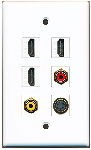 RiteAV - 3 HDMI 1 Port RCA Red 1 Port RCA Yellow 1 Port S-Video Wall Plate