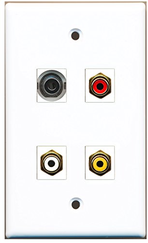 RiteAV - 1 Port RCA Red 1 Port RCA White 1 Port RCA Yellow 1 Port 3.5mm Wall Plate