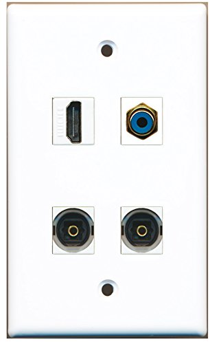 RiteAV - 1 Port HDMI 1 Port RCA Blue 2 Port Toslink Wall Plate