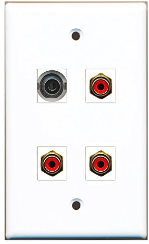 RiteAV - 3 Port RCA Red 1 Port 3.5mm Wall Plate