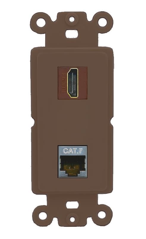 RiteAV HDMI and Cat7 Wall Plate - Rocker [Brown/Brown]