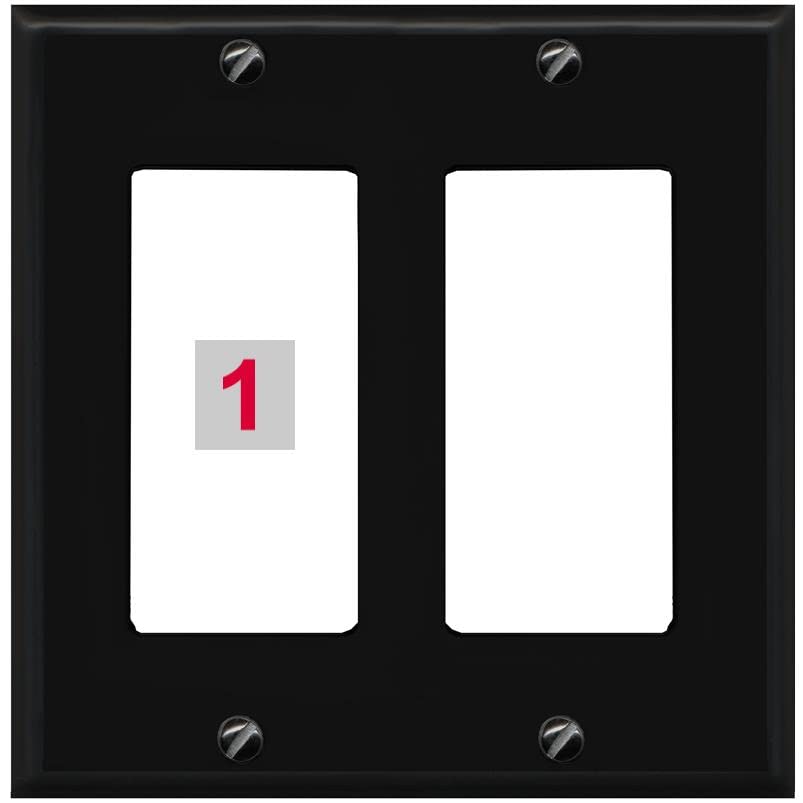 RiteAV Custom Wall Plate 1 Port - 2 Gang [Black/White]