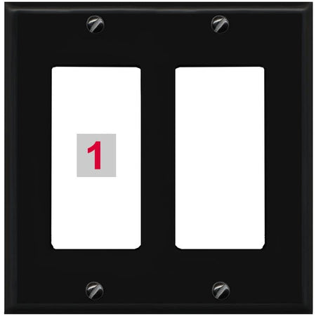 RiteAV Custom Wall Plate 1 Port - 2 Gang [Black/White]