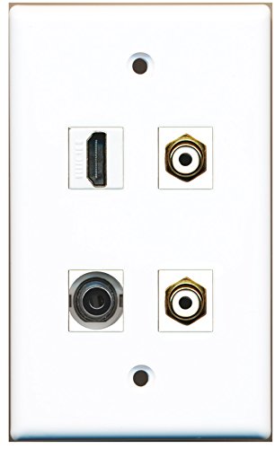RiteAV - 1 Port HDMI 2 Port RCA White 1 Port 3.5mm Wall Plate