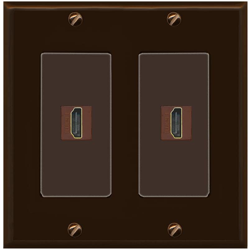 RiteAV HDMI Wall Plate 2 Port - 2 Gang [Brown/Brown]