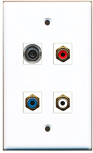RiteAV - 1 Port RCA Red 1 Port RCA White 1 Port RCA Blue 1 Port 3.5mm Wall Plate
