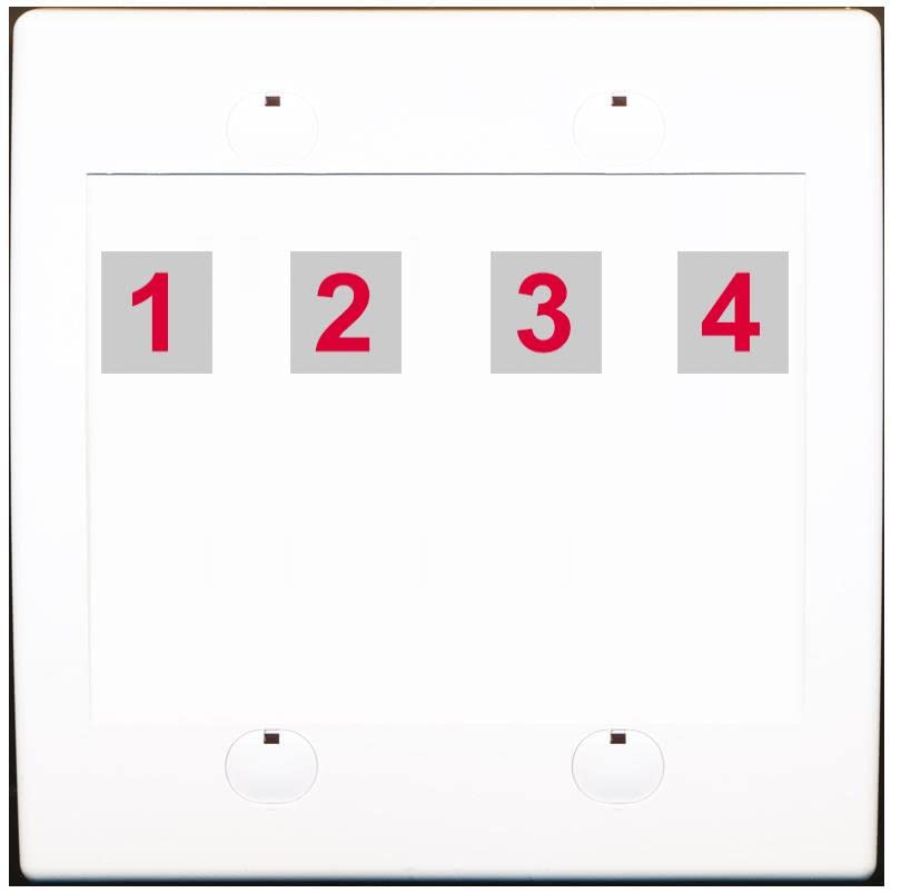 RiteAV Custom 4 Port Custom Wall Plate - Flat 2 Gang [White/White]