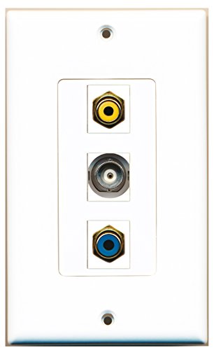 RiteAV 1 Port RCA Yellow 1 Port RCA Blue 1 Port BNC Wall Plate OVERSIZED