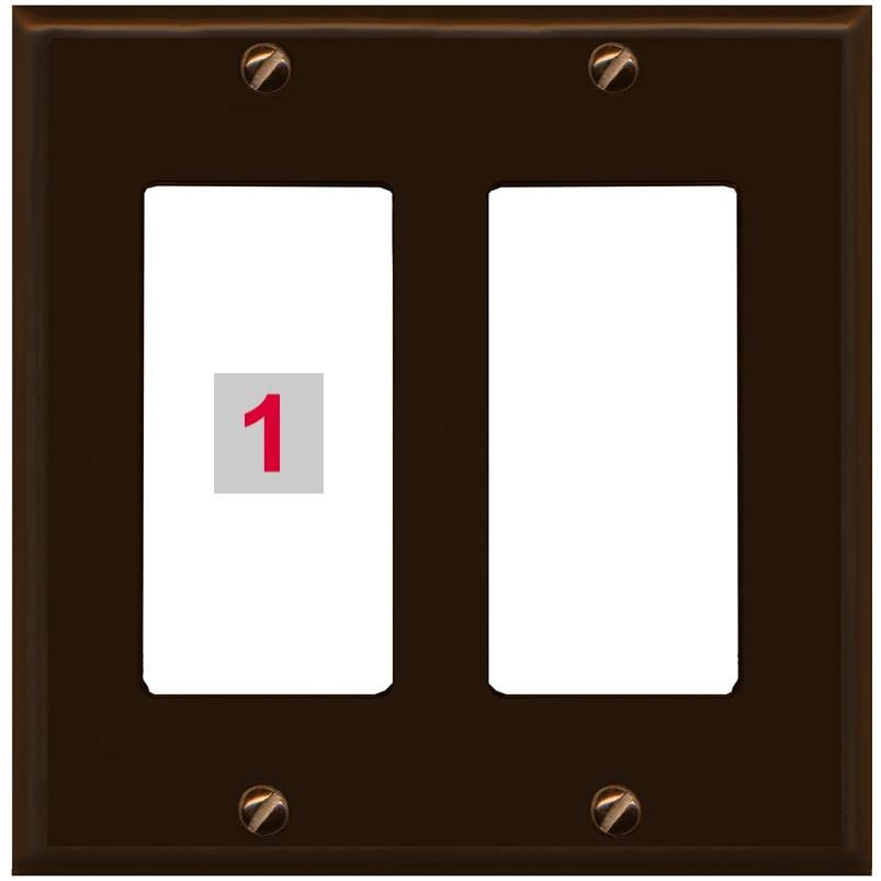 RiteAV Custom Wall Plate 1 Port - 2 Gang [Brown/White]