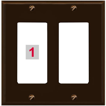 RiteAV Custom Wall Plate 1 Port - 2 Gang [Brown/White]