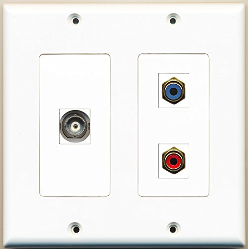 RiteAV - 1 Port RCA Red 1 Port RCA Blue 1 Port BNC - 2 Gang Wall Plate