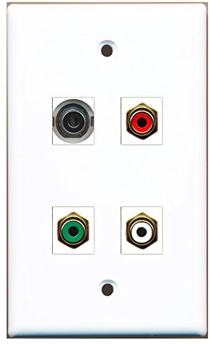 RiteAV - 1 Port RCA Red 1 Port RCA White 1 Port RCA Green 1 Port 3.5mm Wall Plate