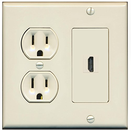 RiteAV HDMI Wall Plate 1 Port - Round Outlet [Light-Almond]