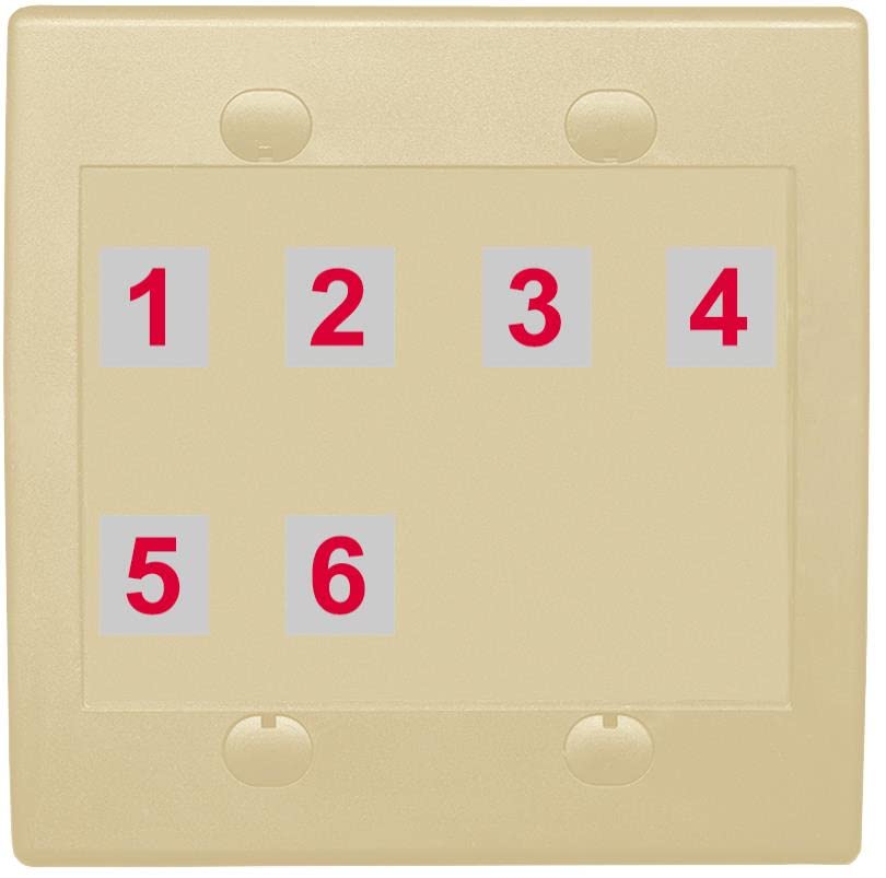 RiteAV 6 Port Custom Wall Plate - Flat 2 Gang [Ivory/Ivory]