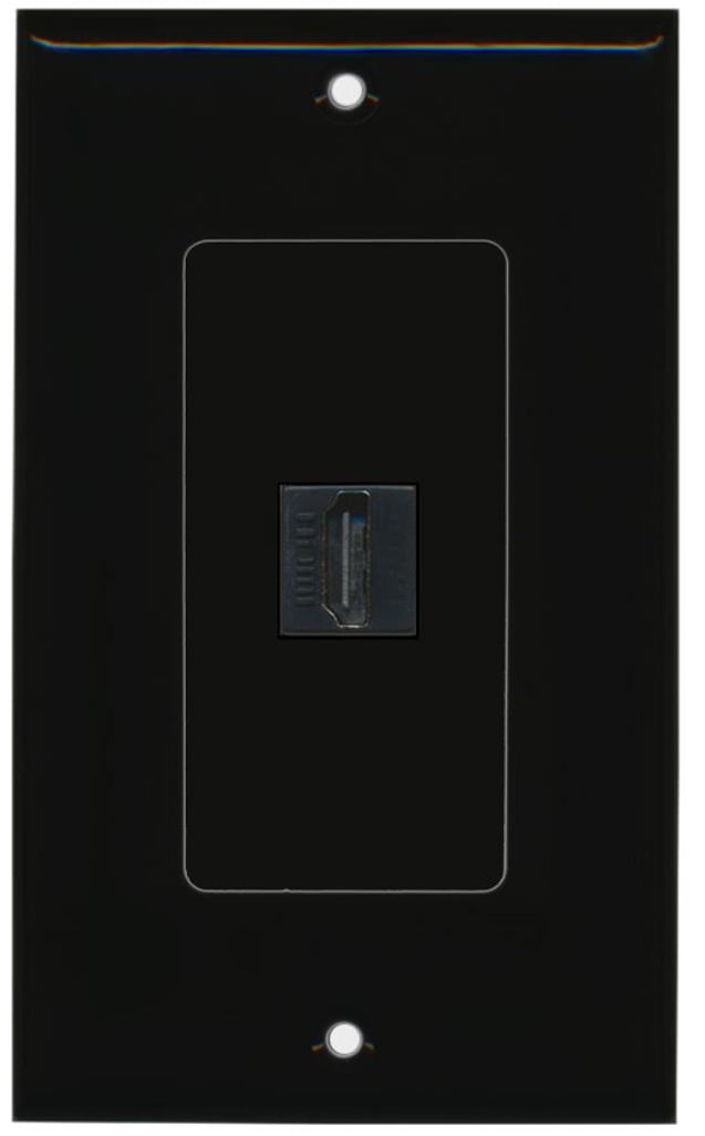 RiteAV HDMI Wall Plate 1 Port - 1 Gang [Black/Black]