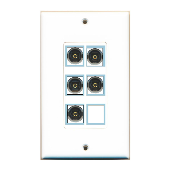 6 Port Custom Keystone Wall Plate DecorZ White