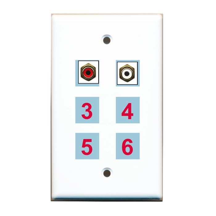 6 Port Custom Keystone Wall Plate Solid White