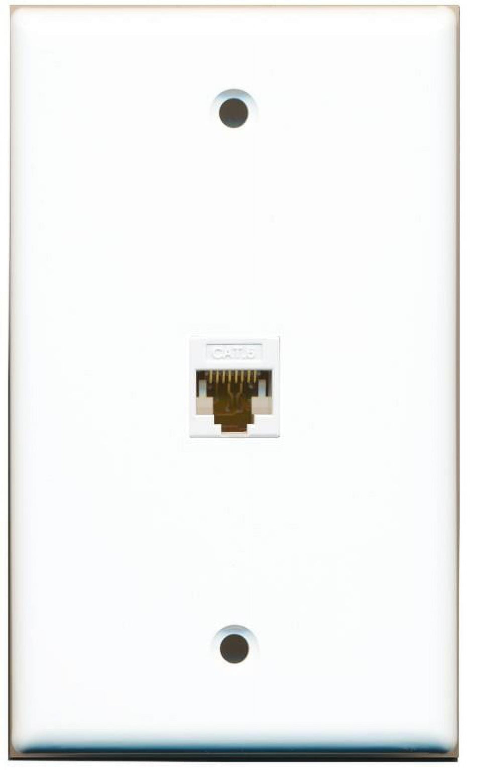 RiteAV 1 Gang 1 Port Cat6 Wall Plate - White