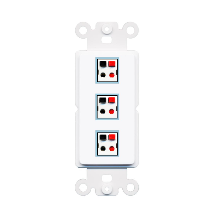 3 Port Custom Keystone Wall Plate DecorZ Rocker White