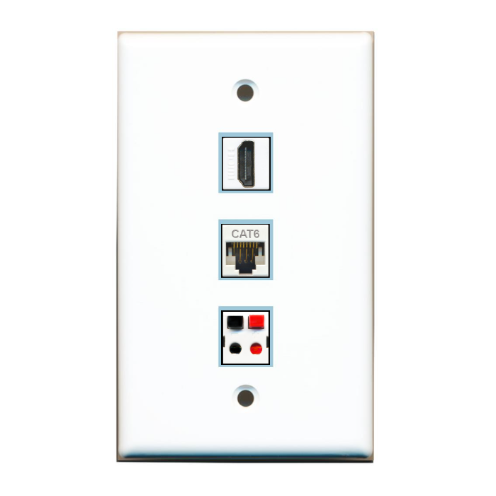 3 Port Custom Keystone Wall Plate Solid White
