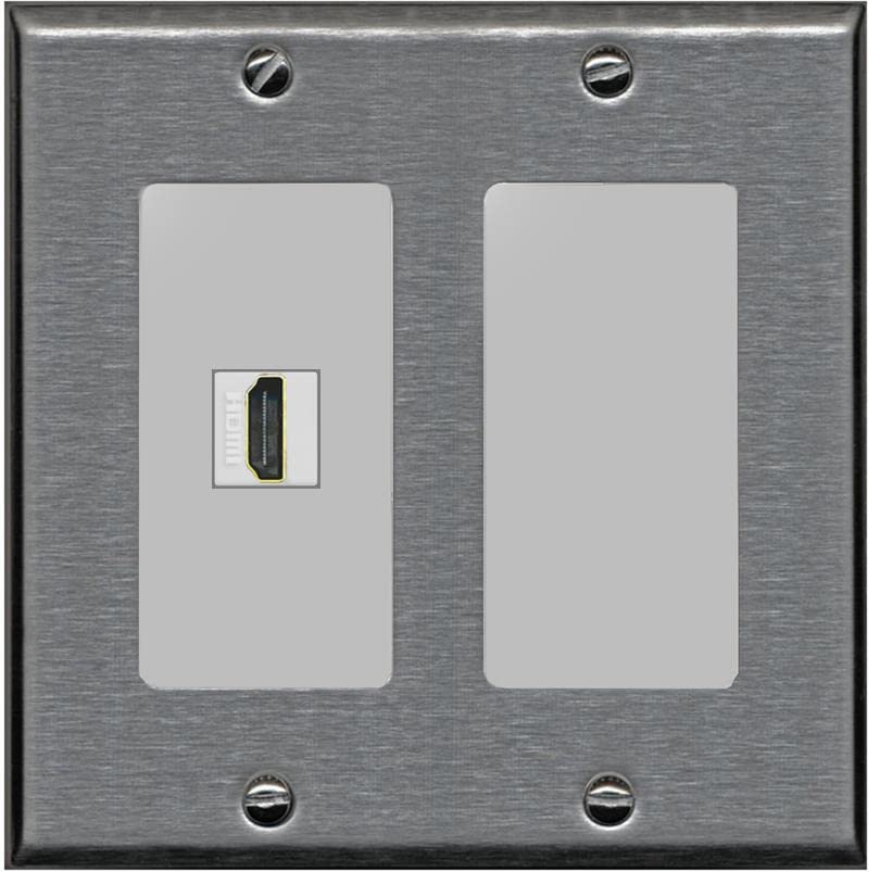 RiteAV HDMI Wall Plate 1 Port - 2 Gang [Stainless/Gray]