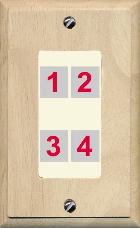 RiteAV Custom 4 Port Custom Wall Plate - 1 Gang [Wood/Light-Almond]