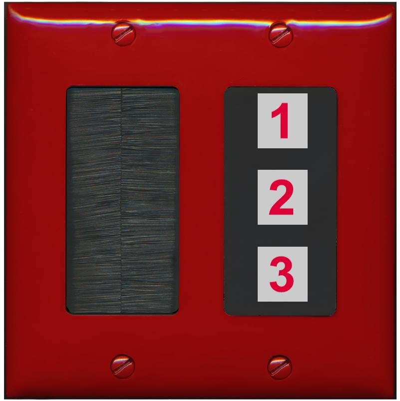 RiteAV Custom Wall Plate 3 Port - Brush [Red/Black]