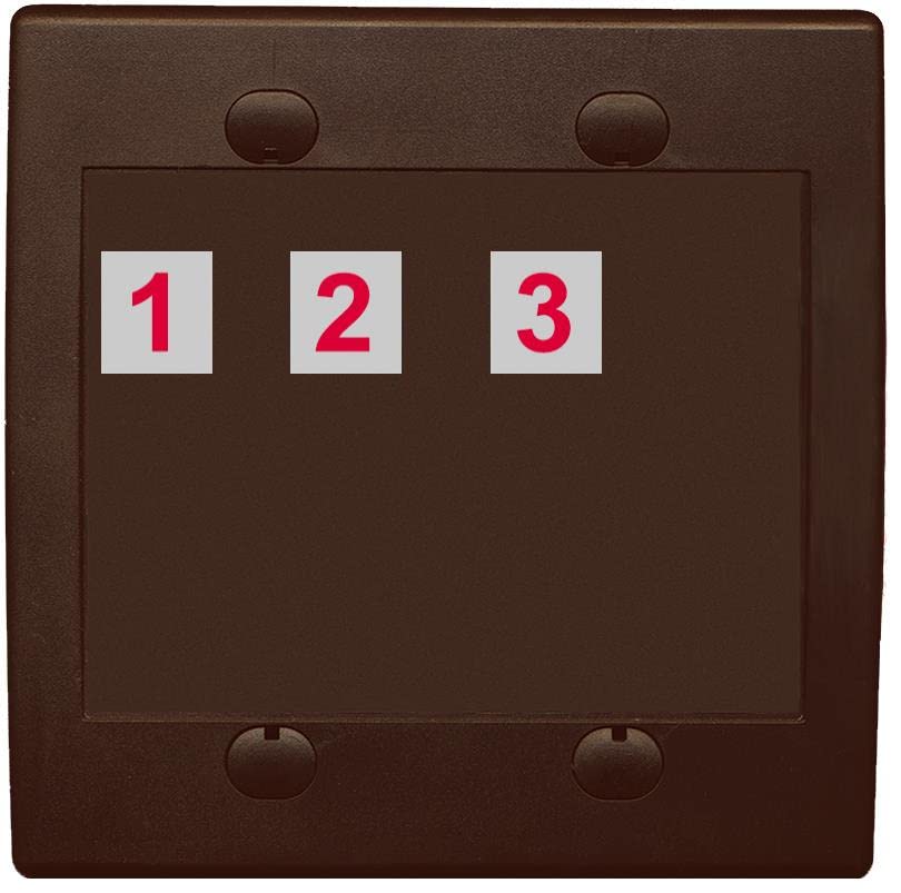 RiteAV Custom Wall Plate 3 Port - Flat 2 Gang [Brown/Brown]