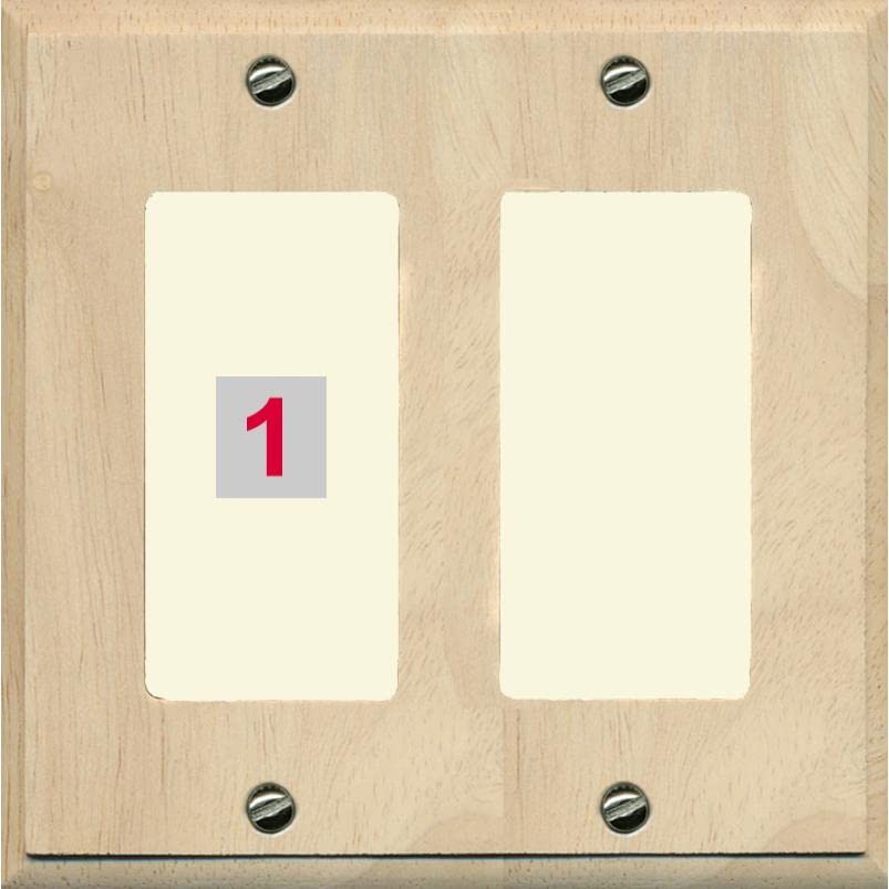 RiteAV Custom Wall Plate 1 Port - 2 Gang [Wood/Light-Almond]