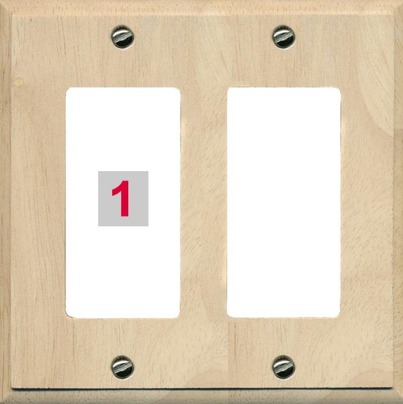 RiteAV Custom Wall Plate 1 Port - 2 Gang [Wood/White]