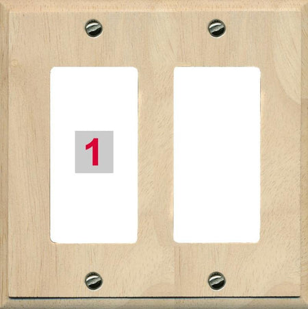 RiteAV Custom Wall Plate 1 Port - 2 Gang [Wood/White]