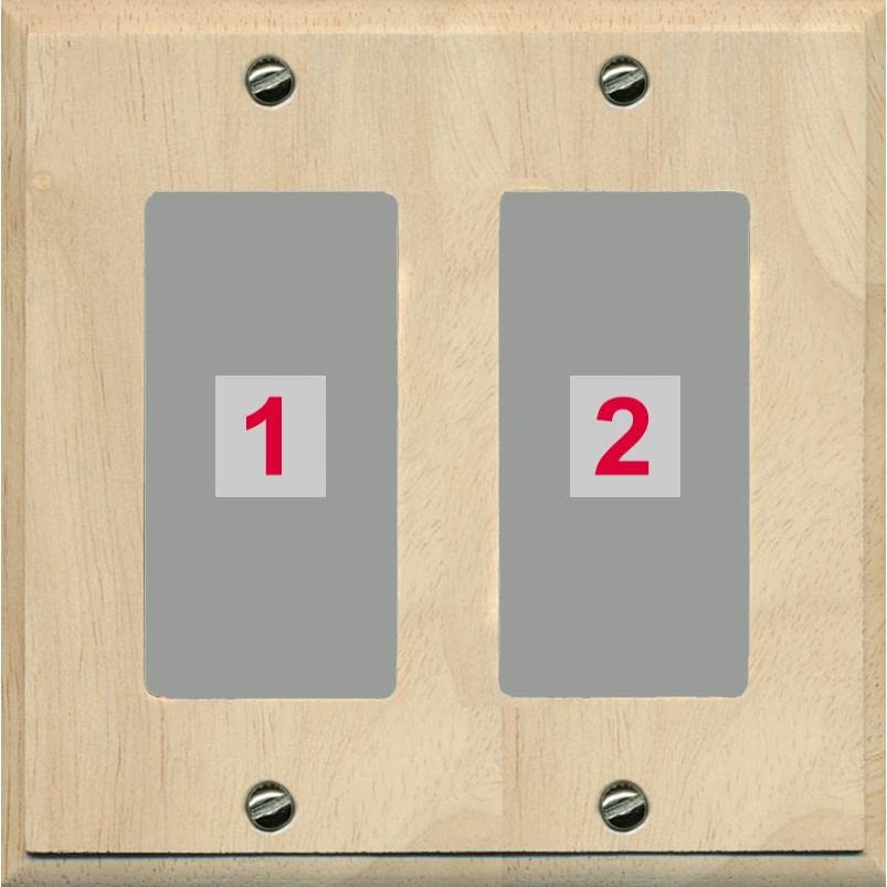 RiteAV Custom Wall Plate 2 Port - 2 Gang [Wood/Gray]