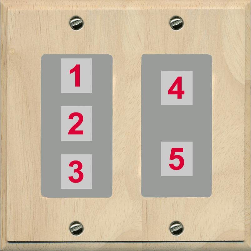 RiteAV Custom Wall Plate 5 Port - 2 Gang [Wood/Gray]