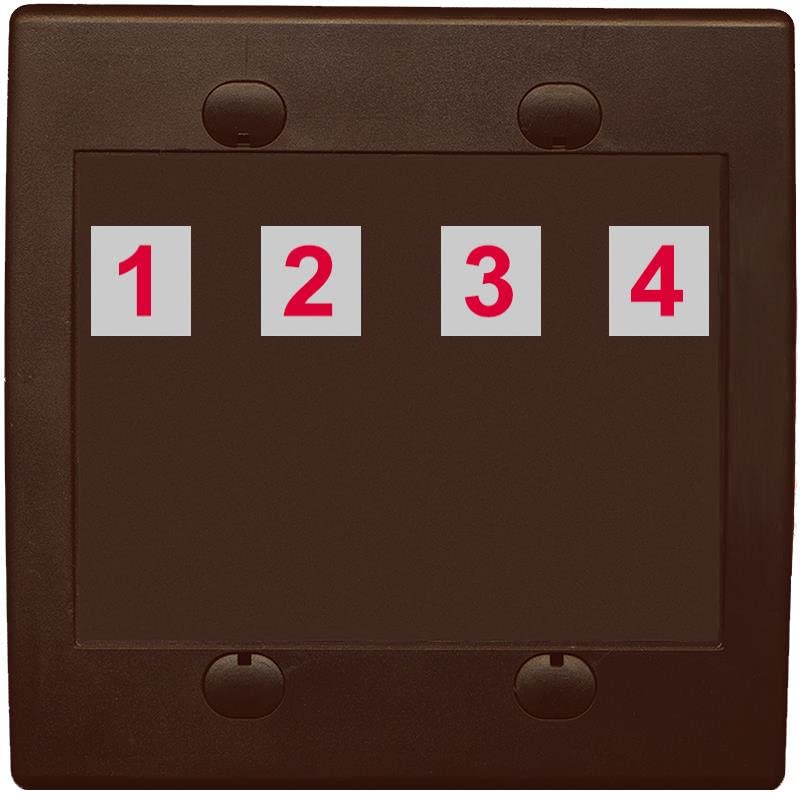 RiteAV Custom 4 Port Custom Wall Plate - Flat 2 Gang [Brown/Brown]