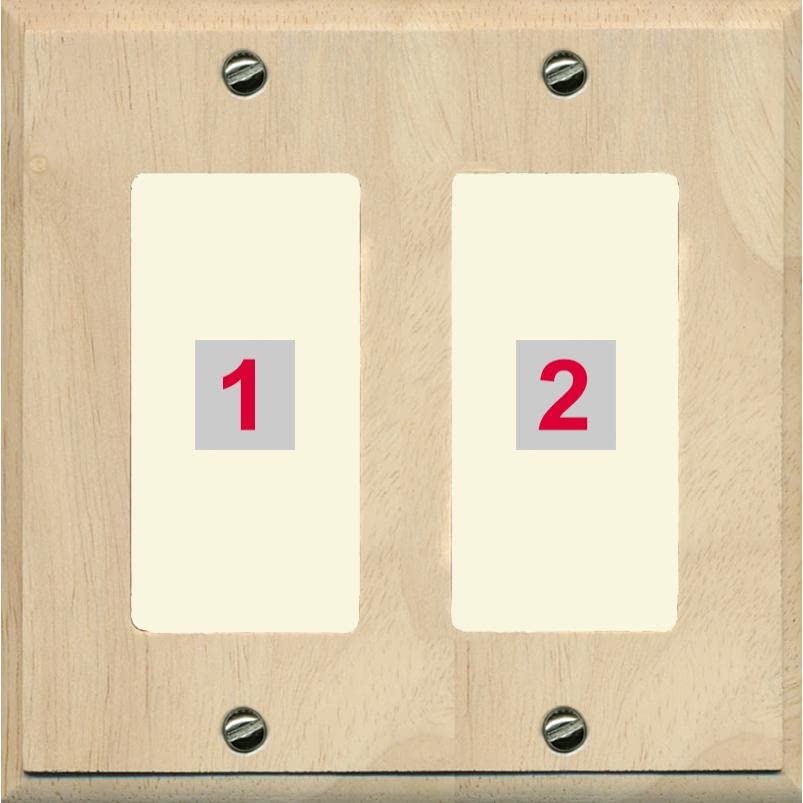 RiteAV Custom Wall Plate 2 Port - 2 Gang [Wood/Light-Almond]