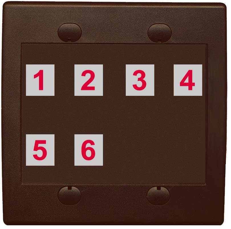 RiteAV 6 Port Custom Wall Plate - Flat 2 Gang [Brown/Brown]