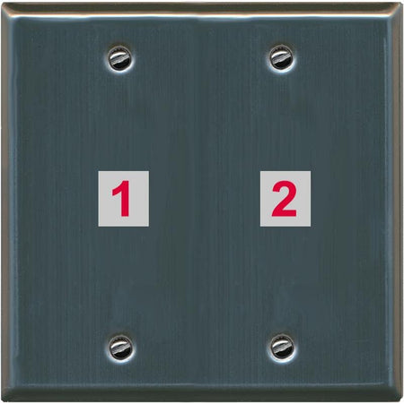 RiteAV Custom Wall Plate 2 Port - Flat 2 Gang [Stainless Steel]