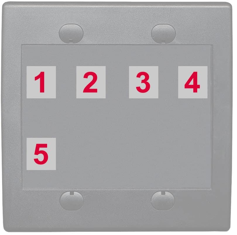 RiteAV Custom Wall Plate 5 Port - Flat 2 Gang [Gray/Gray]