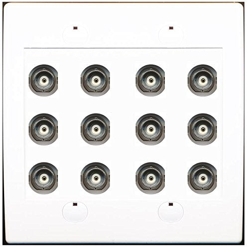 RiteAV 12 Port BNC Female/Female HD-SDI Jack Wall Plate - White
