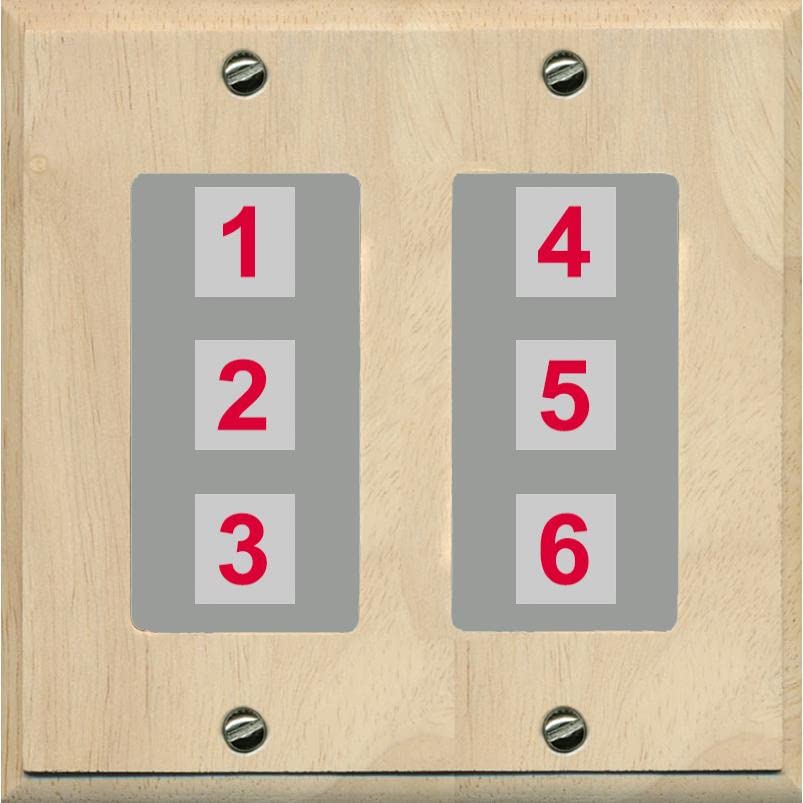 RiteAV 6 Port Custom Wall Plate - 2 Gang [Wood/Gray]