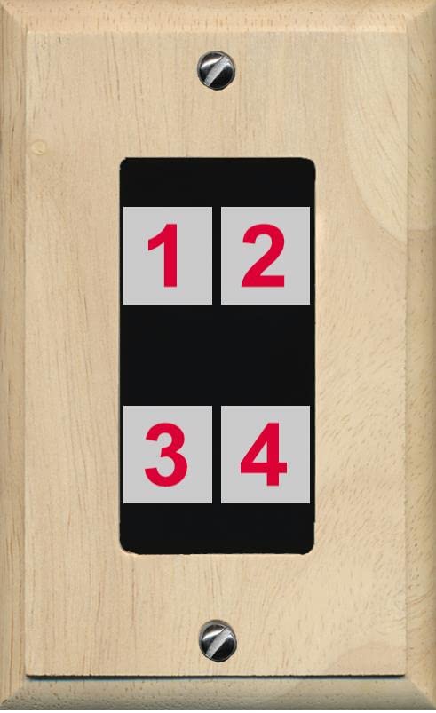RiteAV Custom 4 Port Custom Wall Plate - 1 Gang [Wood/Black]