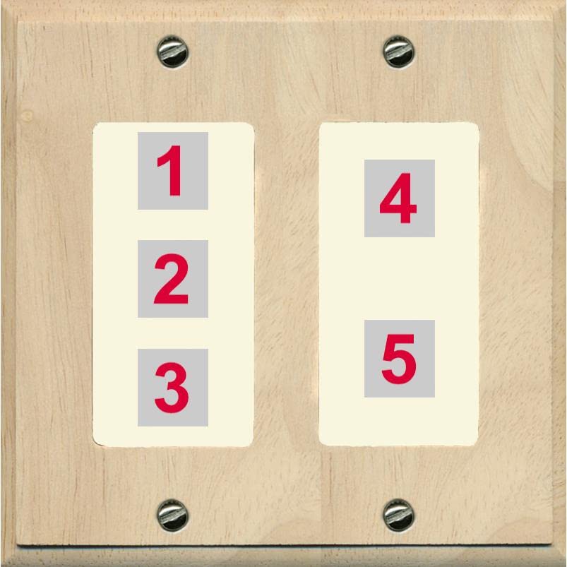 RiteAV Custom Wall Plate 5 Port - 2 Gang [Wood/Light-Almond]