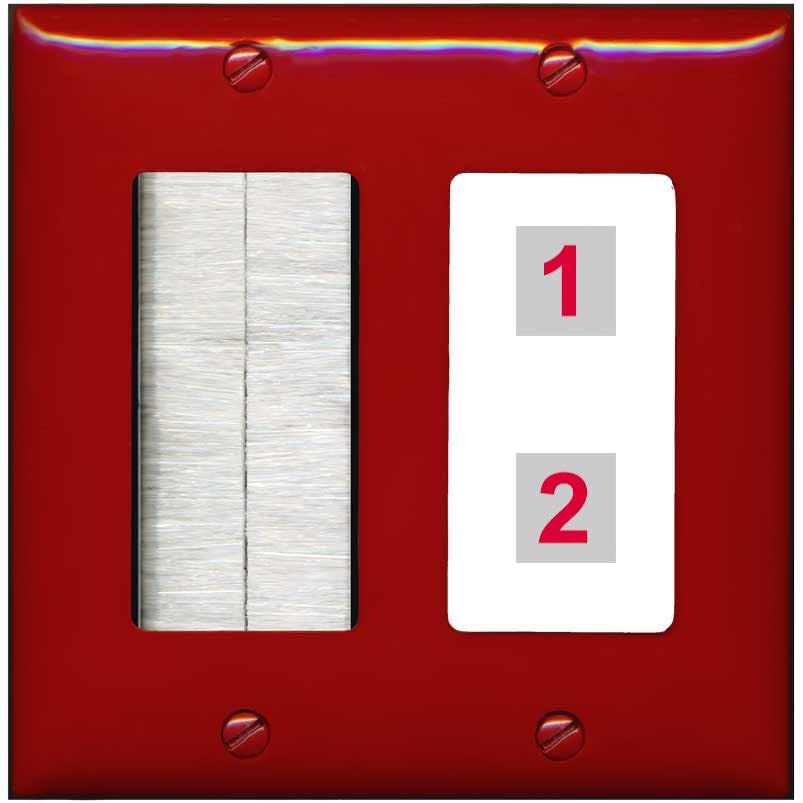 RiteAV Custom Wall Plate 2 Port - Brush [Red/White]